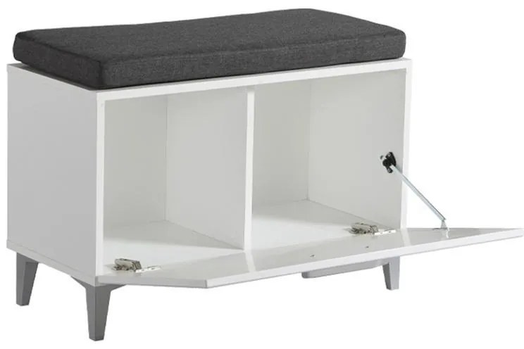Έπιπλο Χολ Como KOM Λευκό - Λευκή Λάκα 74,5x35x53 εκ. 74.5x35x53 εκ.