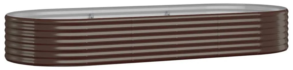 vidaXL Ζαρντινιέρα Καφέ 249x100x36 εκ. Γαλβανισμένος χάλυβας