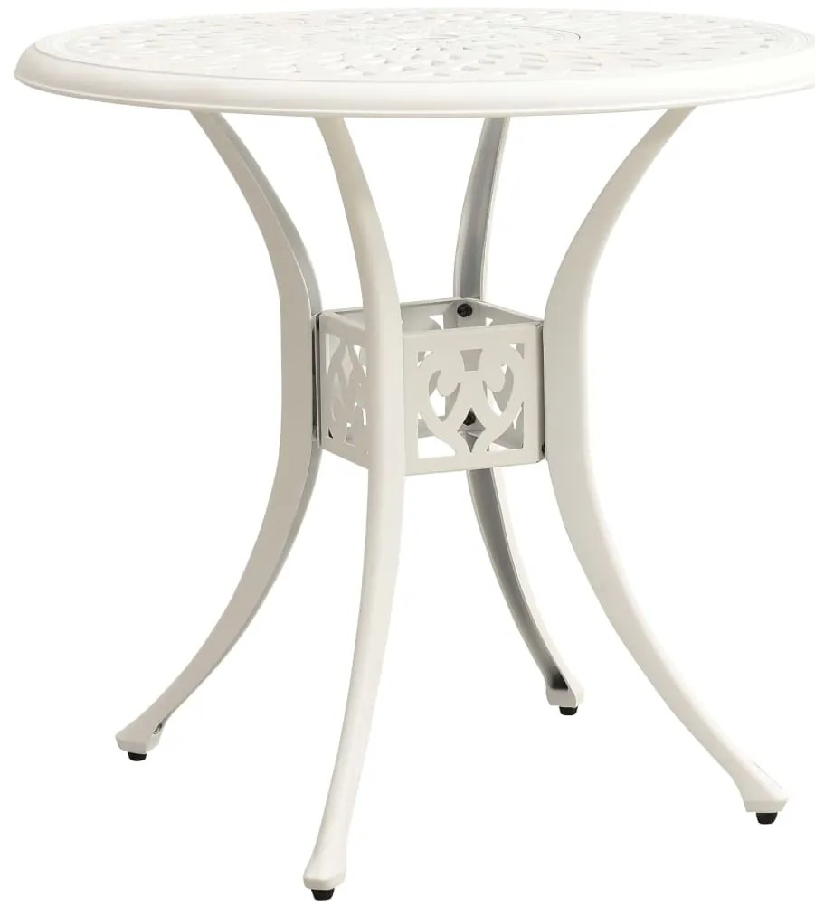 vidaXL Τραπέζι Κήπου Λευκό 78 x 78 x 72 εκ. από Χυτό Αλουμίνιο