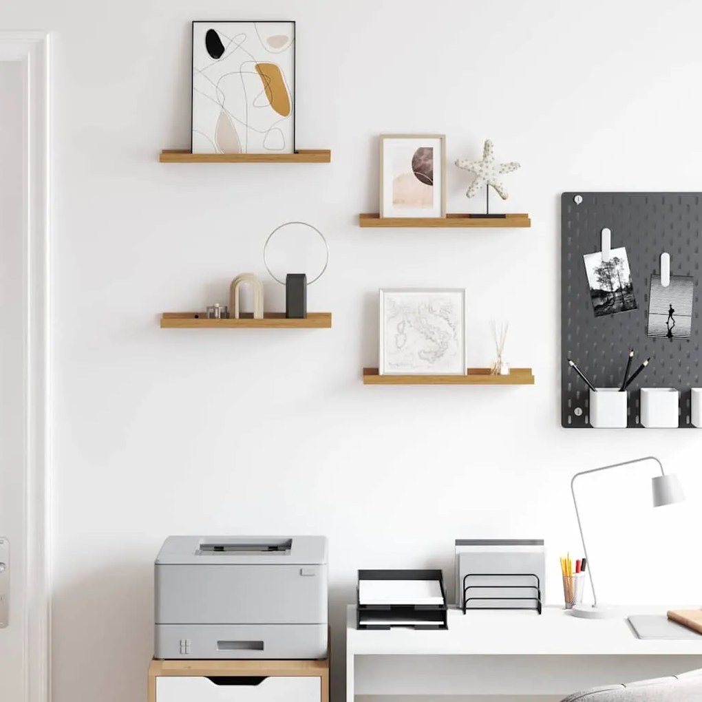 vidaXL Ράφι Τοίχου με ράφι 4 pcs Μπεζ 40 x 9 x 3 cm Επεξεργασμένο ξύλο