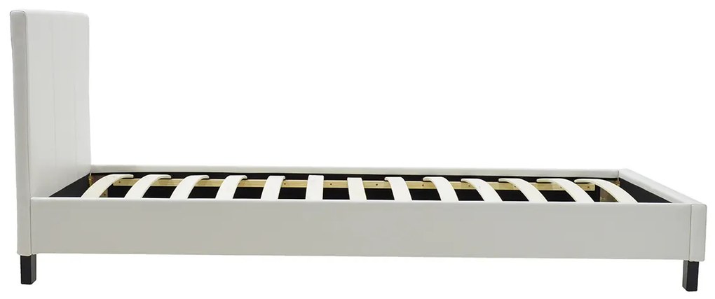 Κρεβάτι Nevil pakoworld 100x200 PU χρώμα λευκό ματ (1 τεμάχια)