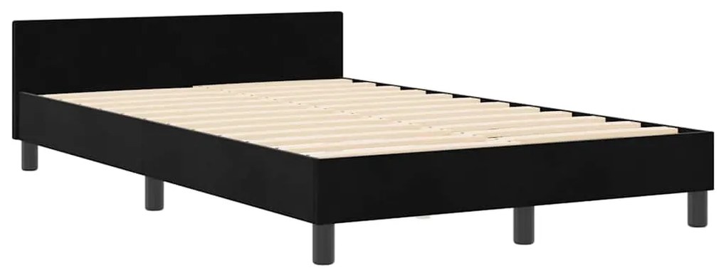 vidaXL Σκελετός Κρεβατιού με κεφαλάρι Μαύρο 120 x 190 cm Βελούδο