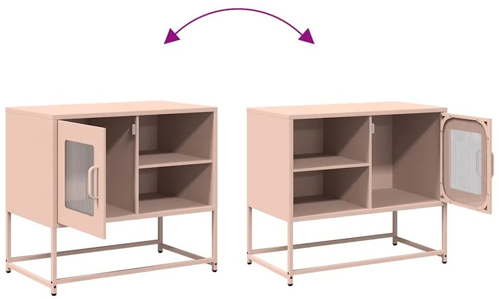 Έπιπλο Τηλεόρασης Ροζ 68 x 39 x 60,5 εκ. από Χάλυβα - Ροζ