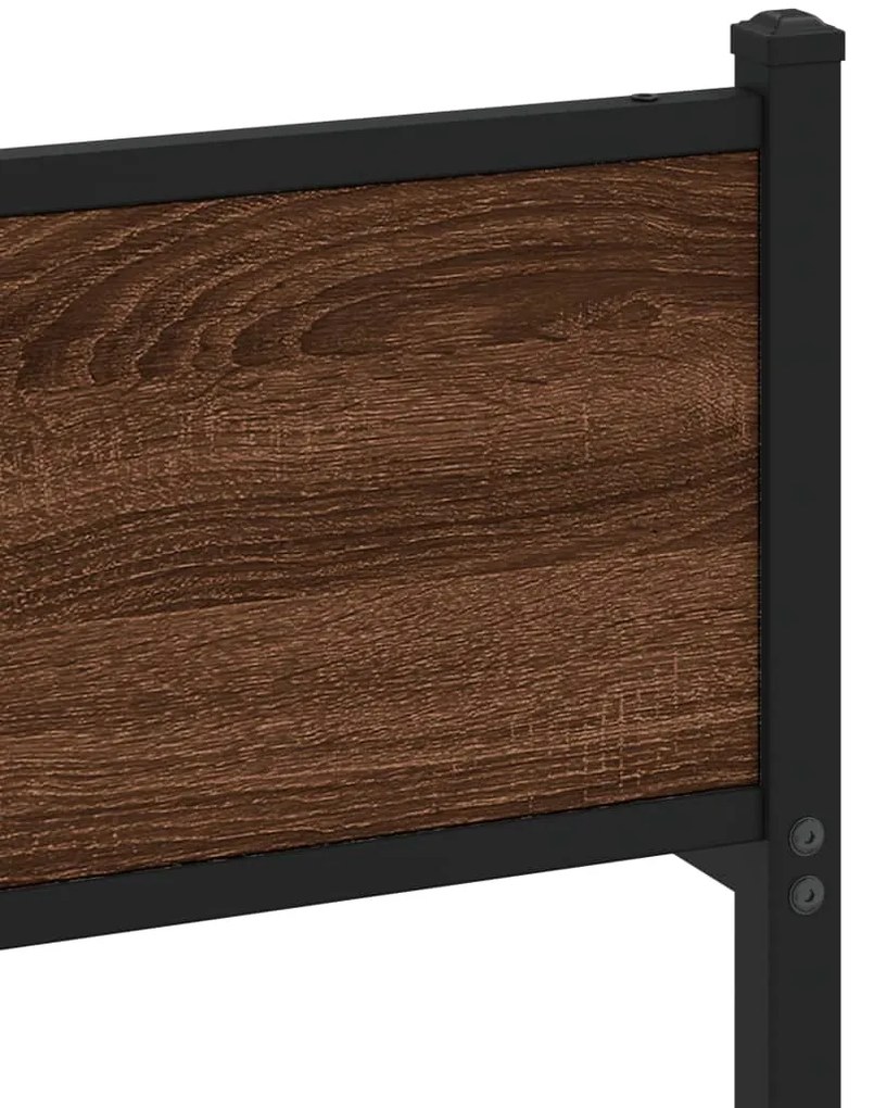 vidaXL Πλαίσιο Κρεβ. Χωρ. Στρώμα Καφέ Δρυς 107x200 εκ. Επεξ. Ξύλο