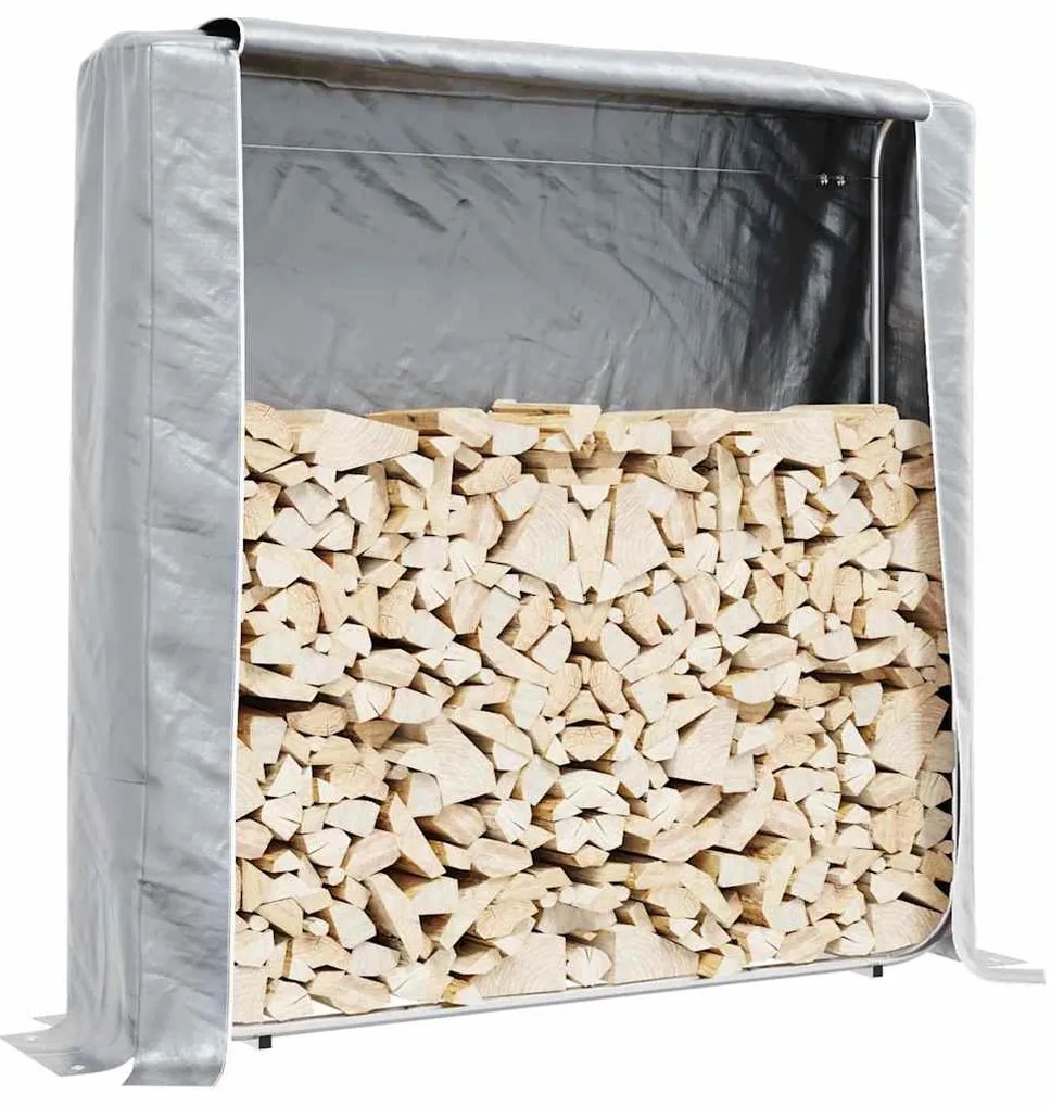 vidaXL Ράφι για καυσόξυλα με κάλυμμα βροχής 150x25x150 cm