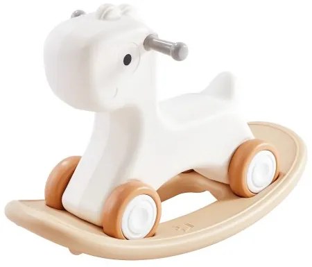 VEVOR 3 in 1 Rocking Horse for Toddlers 1-3 Years, Baby Rocking Horse with Detachable Balance Board and 4 Smooth Wheels, Support up to 80 lbs HDPE Material Kids Ride on Toy, 40° Swinging, White