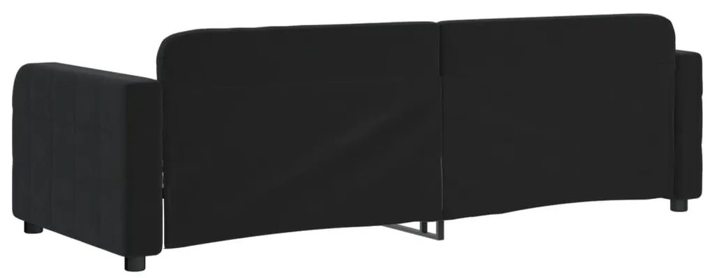 vidaXL Καναπές Κρεβάτι Μαύρος 80 x 200 εκ. Βελούδινος