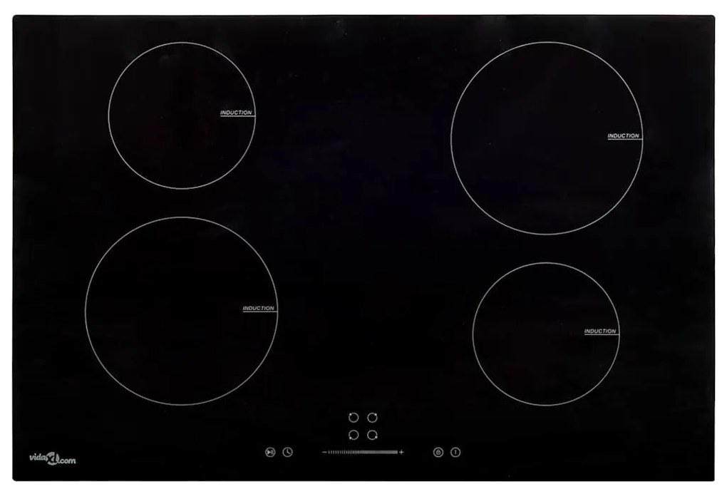 vidaXL Εστία Επαγωγική με 4 Εστίες &amp; Πλήκτρα Αφής 77 εκ. 7000 W Γυάλινη