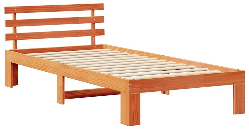 vidaXL Σκελετός Κρεβατιού Καφέ 90 x 200 cm Μασίφ ξύλο πεύκου