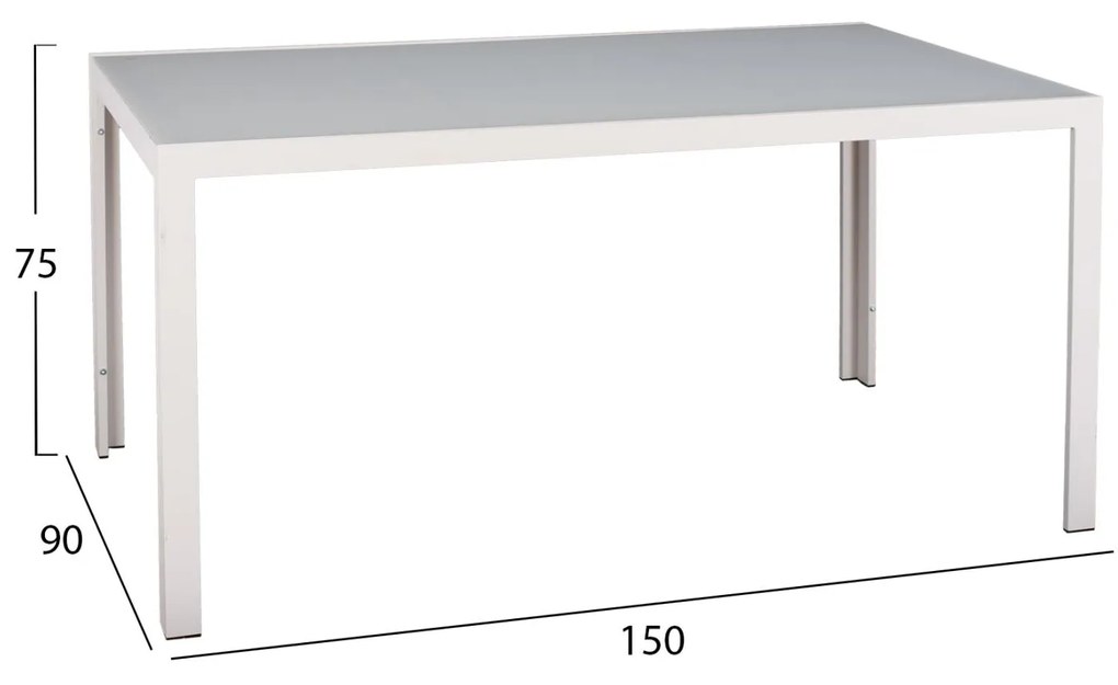 Σετ κήπου Τραπεζαρία OFER 5 τεμ Μέταλλο Λευκό