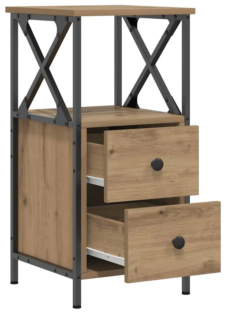 vidaXL Κομοδίνο Artisan Oak 34x35,5x70 cm Κατασκευασμένο ξύλο