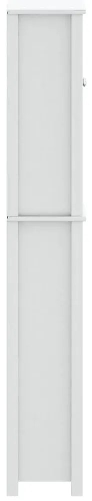 vidaXL Ντουλάπι Τουαλέτας BERG Λευκό 60 x 27 x 164,5 εκ. Μασίφ Ξύλο