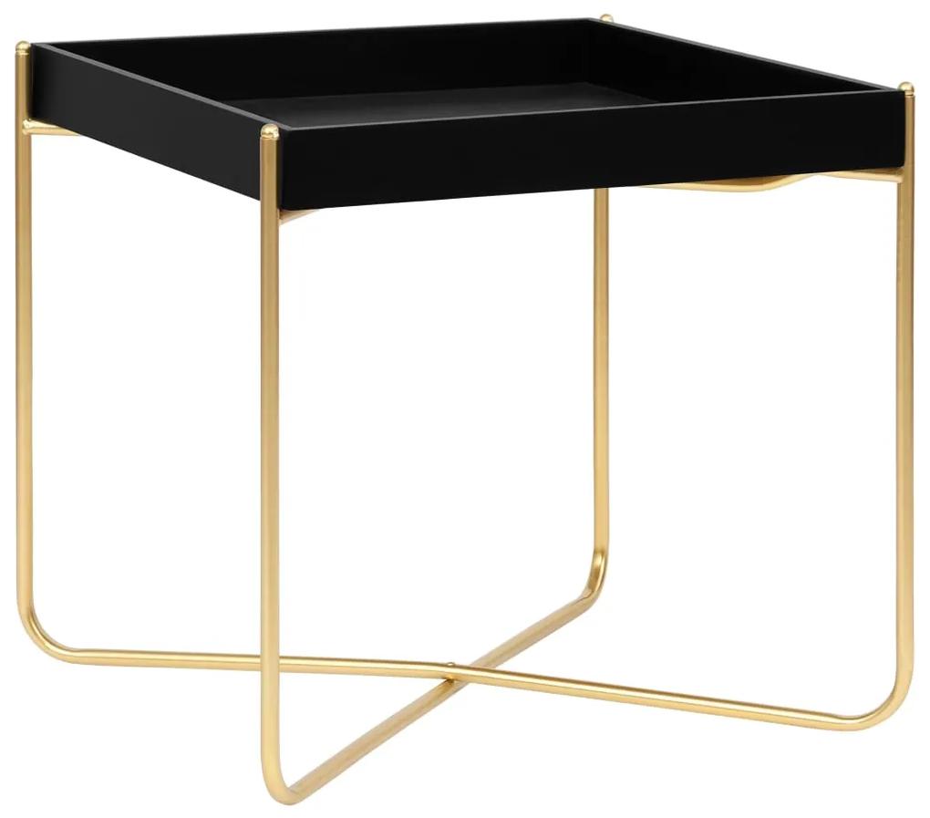 Τραπέζι Βοηθητικό Μαύρο / Χρυσό 38 x 38 x 38,5 εκ. από MDF