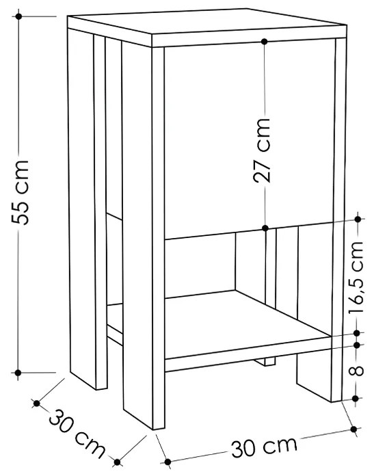 ΚΟΜΟΔΙΝΟ EMA MEGAPAP ΧΡΩΜΑ ΜΑΥΡΟ 30X30X55ΕΚ.