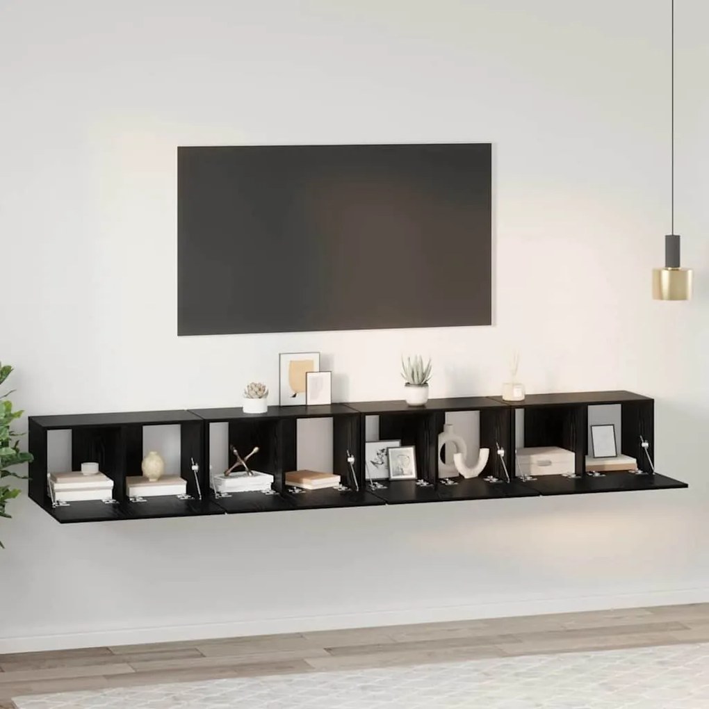 vidaXL Σετ επίπλου τηλεόρασης 4 pcs Μαύρη δρυς 60 x 30 x 30 cm
