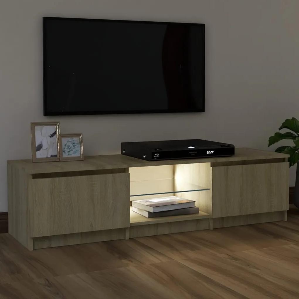 vidaXL Έπιπλο Τηλεόρασης με LED Sonoma Δρυς 120 x 30 x 35,5 εκ.