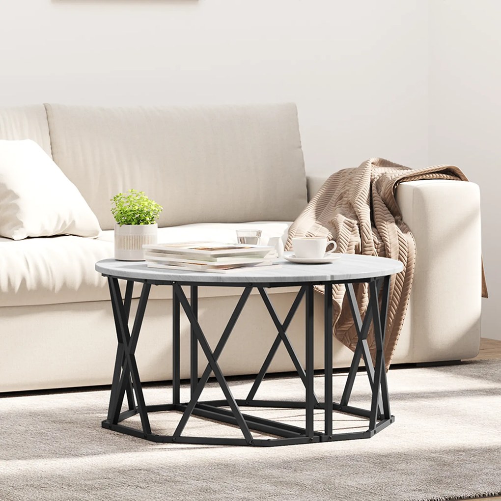 vidaXL Γκρι Sonoma Τραπέζι Σαλονιού 80x80x42 εκ. Κατασκευασμένο από Επικαλυμμένο Ξύλο