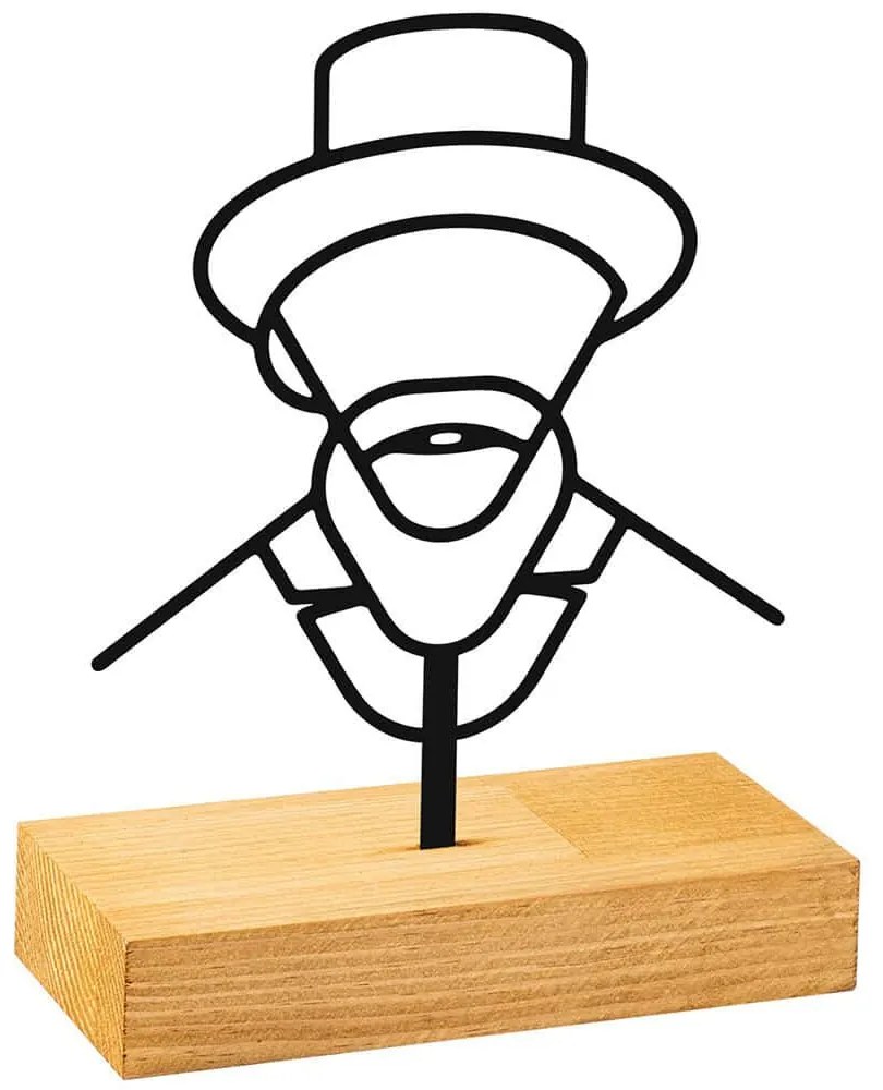 Διακοσμητική Φιγούρα Vincent 565TNL1248 21x8x17cm Natural-Black Aberto Design Metal,Wood