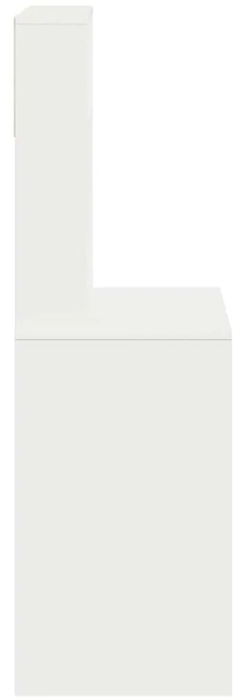 vidaXL Γραφείο με ράφια Λευκό 100x45x140 cm Κατασκευασμένο ξύλο