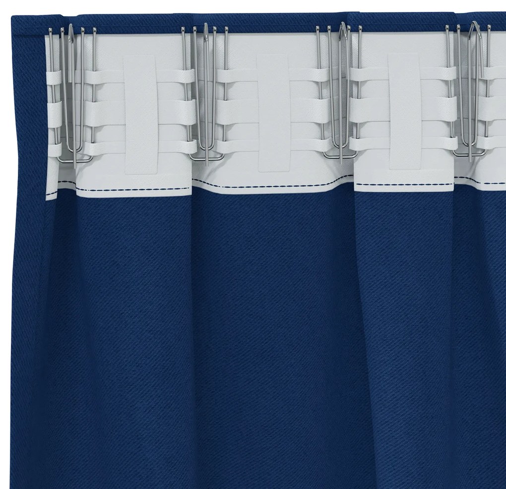 vidaXL Κουρτίνες 2 pcs Σκούρο Μπλε 140 x 140 cm Πολυεστέρας