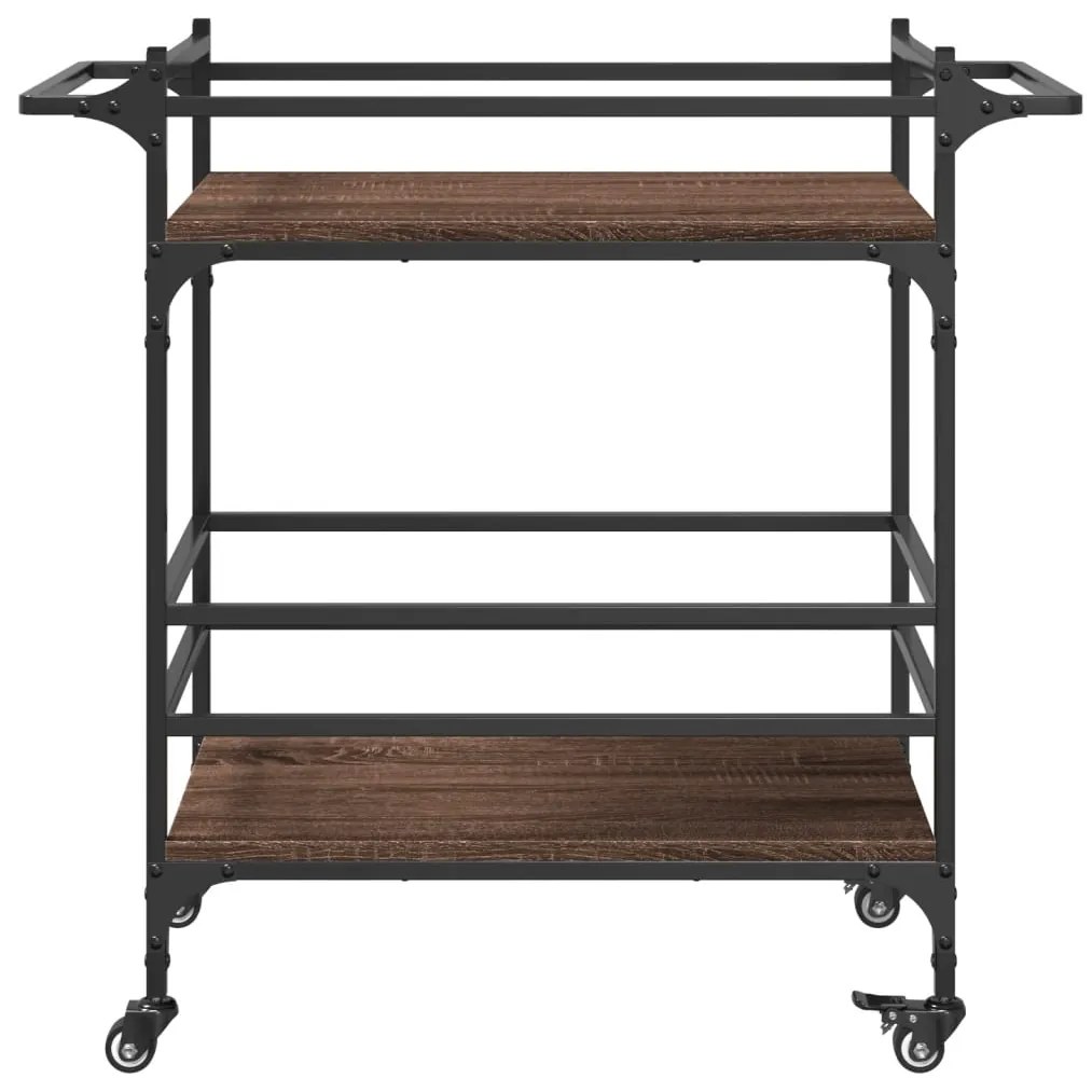 vidaXL Τρόλεϊ Κουζίνας Καφέ Δρυς 82x40x78,5 εκ. από Επεξεργασμένο Ξύλο