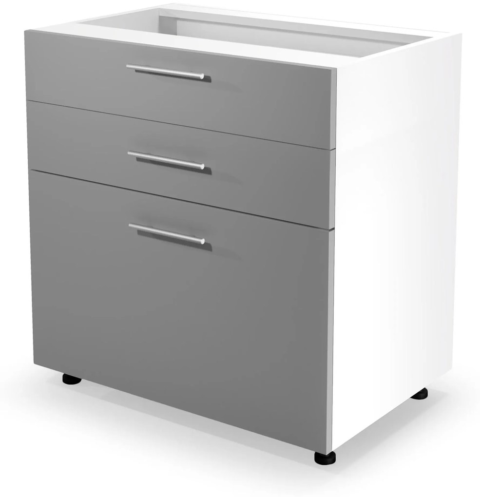 VENTO DS3-80/82 lower cabinet with drawers, color: white/light grey DIOMMI V-UA-VENTO-D3S_H-80/82-J.POPIEL DIOMMI-60-22805