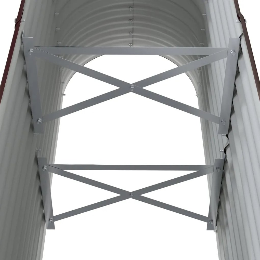 vidaXL Ζαρντινιέρα Καφέ 114x40x68 εκ. Γαλβανισμένος χάλυβας