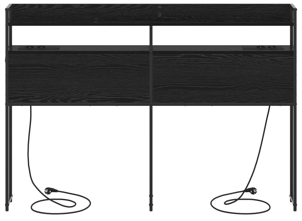 vidaXL Κεφαλάρι Αποθήκης Μαύρη δρυς 135 cm Επεξεργασμένο ξύλο