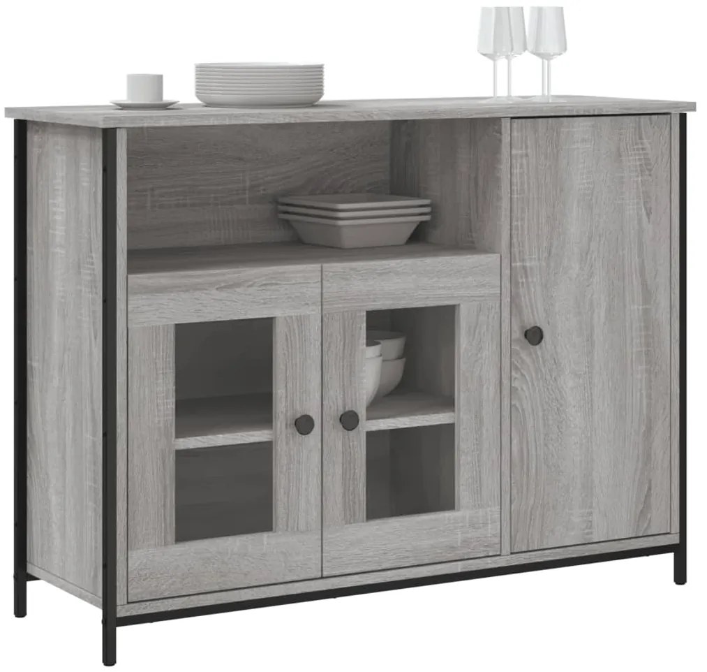 vidaXL Μπουφές Γκρι Sonoma 100 x 33 x 75 εκ. από Επεξεργασμένο Ξύλο