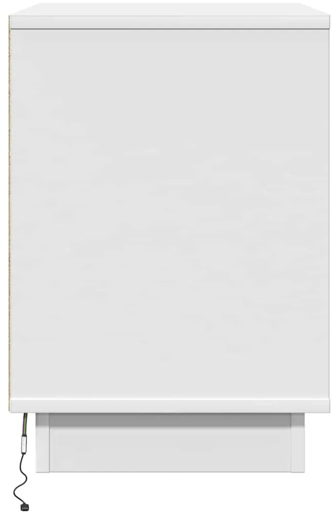 vidaXL Κομοδίνο με συρτάρι Λευκό 50 x 34.5 x 50 εκ. Επεξεργασμένο ξύλο