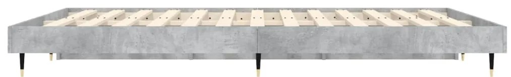 vidaXL Πλαίσιο Κρεβατιού Γκρι Σκυροδέματος 120x190 εκ. Επεξεργ. Ξύλο
