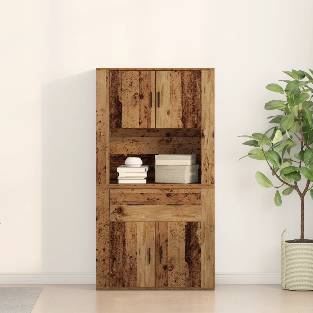 vidaXL Υψηλό ντουλάπι Παλαιού Ξύλου 80x33x150 cm Κατασκευασμένο Υλικό
