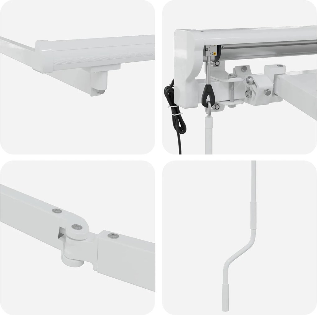 vidaXL Solar Electric Awning Frame 4 x 2 m Λευκό