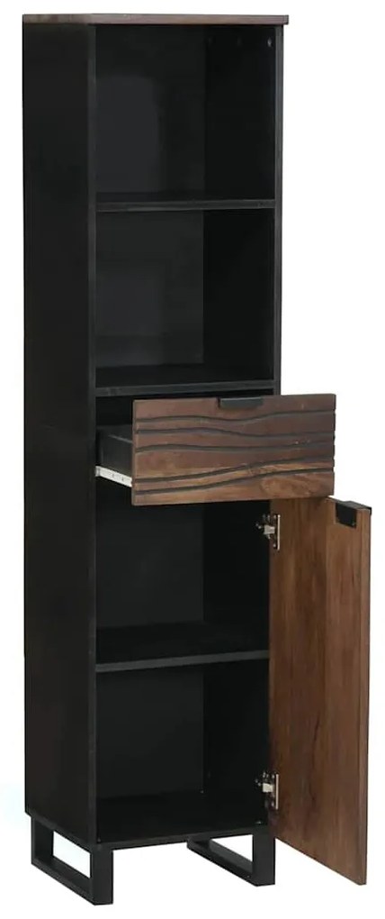 vidaXL Ντουλάπι Μπάνιου Ριγέ Καφέ 38 x 33 x 160 εκ. Μασίφ ξύλο μάνγκο