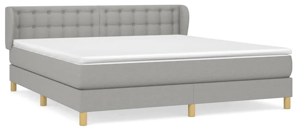 ΚΡΕΒΑΤΙ BOXSPRING ΜΕ ΣΤΡΩΜΑ ΑΝΟΙΧΤΟ ΓΚΡΙ 180X200 ΕΚ. ΥΦΑΣΜΑΤΙΝΟ 3127141