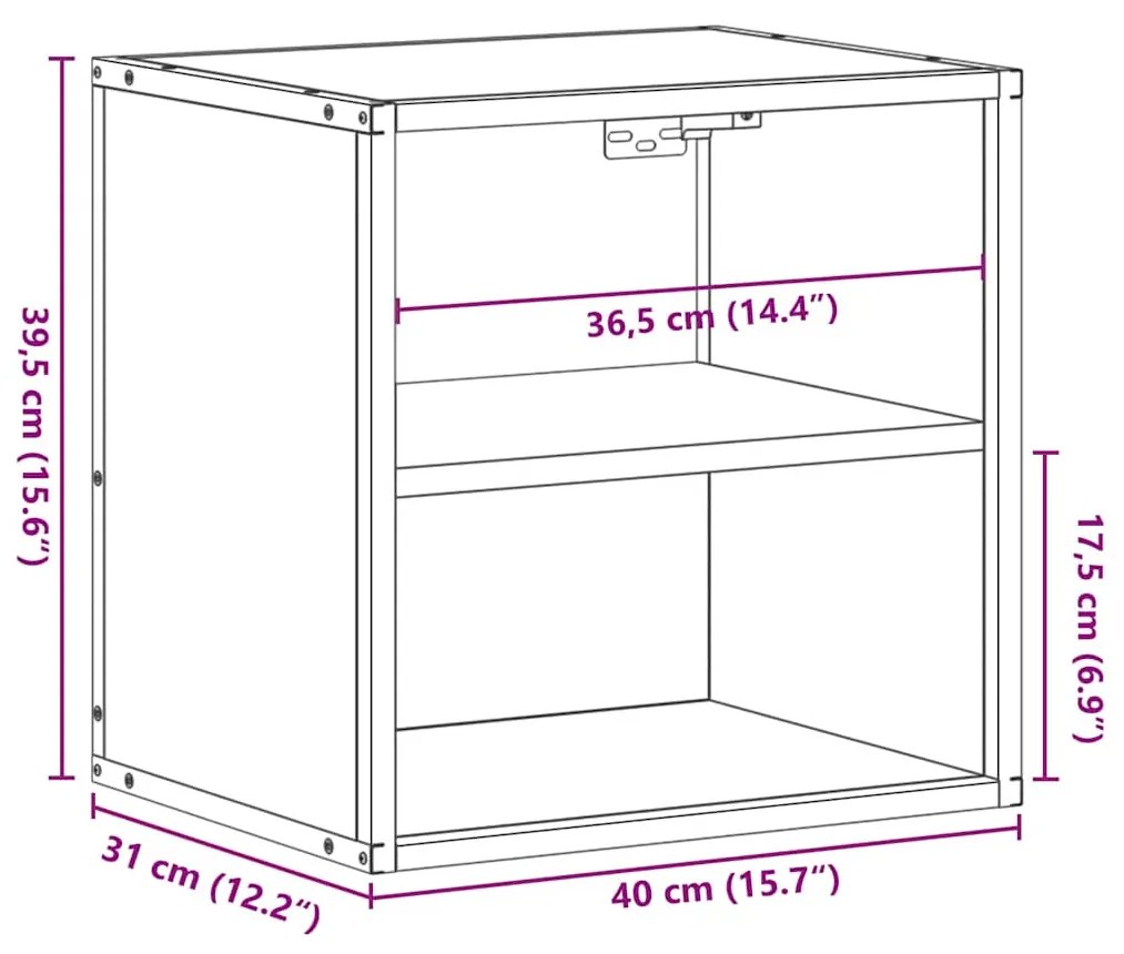 ΕΠΙΤΟΙΧΑ ΚΟΜΟΔΙΝΑ 2 ΤΕΜΑΧΙΑ SONOMA OAK 40X31X39,5 CM 848747