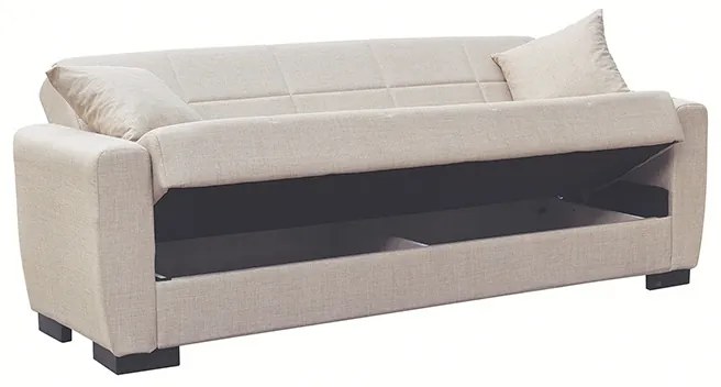 ANIMA LIGHT BROWN ΥΦΑΣΜΑ 3ΘΕΣΙΟΣ ΚΑΝΑΠΕΣ/ΚΡΕΒΑΤΙ ΜΕ ΑΠΟΘ.ΧΩΡΟ