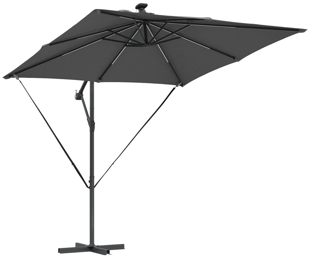 vidaXL Ομπρέλα Cantilever Banana Ανθρακί 249 x 249 x 250 εκ.