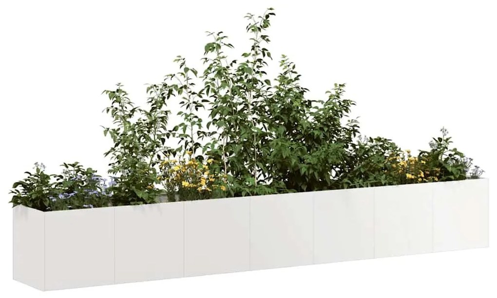 Ζαρντινιέρα 280x40x40 εκ. από Ανοξείδωτο Ατσάλι - Ασήμι