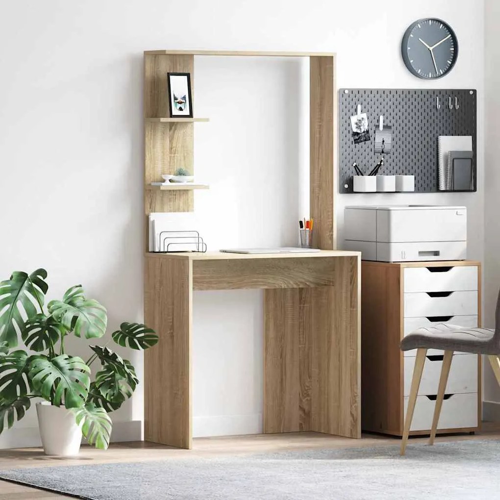 vidaXL Γραφείο Sonoma Δρυς 78.5 x 37 x 154.5 εκ Επεξεργασμένο ξύλο
