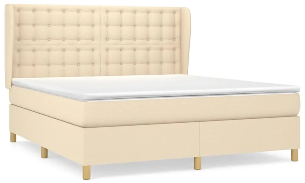 ΚΡΕΒΑΤΙ BOXSPRING ΜΕ ΣΤΡΩΜΑ ΚΡΕΜ 180X200 ΕΚ. ΥΦΑΣΜΑΤΙΝΟ 3128866