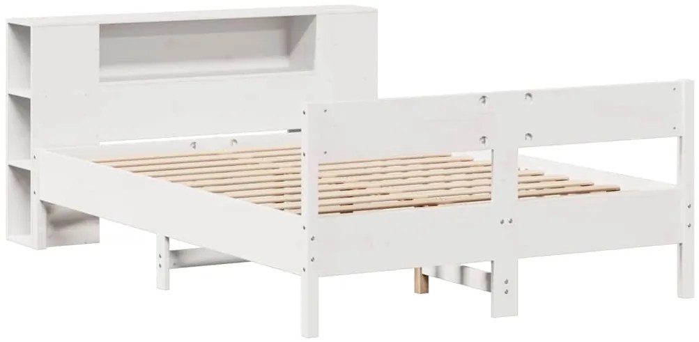 vidaXL Κρεβάτι Βιβλιοθήκη Χωρίς Στρώμα 140x200 εκ Μασίφ Ξύλο Πεύκο