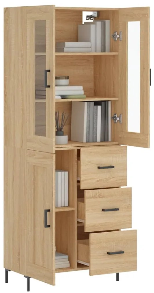 vidaXL Ντουλάπι Sonoma δρυς 69,5 x 34 x 180 εκ. από Επεξεργασμένο Ξύλο