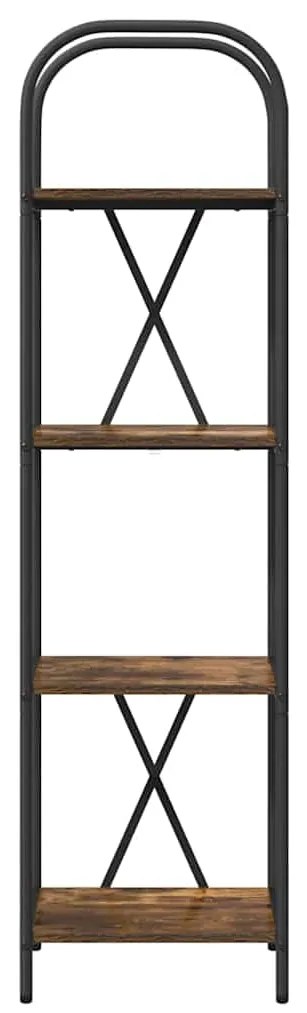 vidaXL Ράφι Βιβλίων Καπνιστή δρυς 40 x 30 x 146 εκ Επεξεργασμένο ξύλο