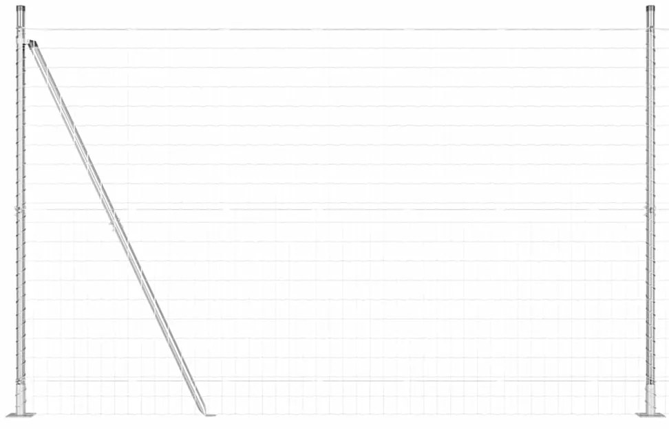 vidaXL Φράχτης με Στήλες. Ασημί 1.4 x 10 m Ατσάλι
