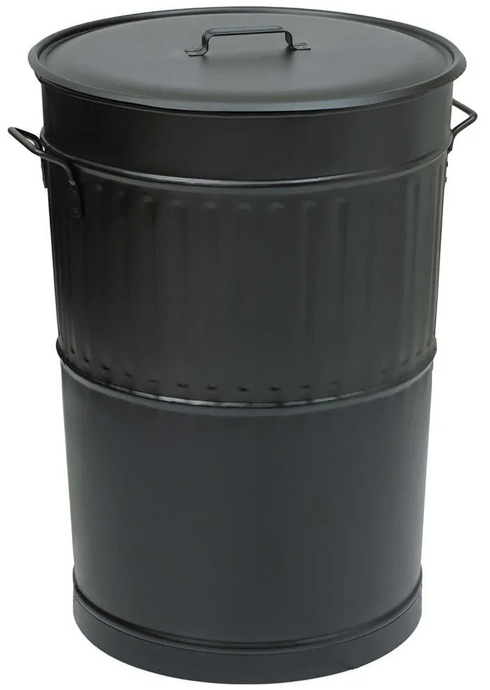 Κάδος Απορριμμάτων Retro 4868-403 Φ48x68cm 100lt Black Ατσάλι