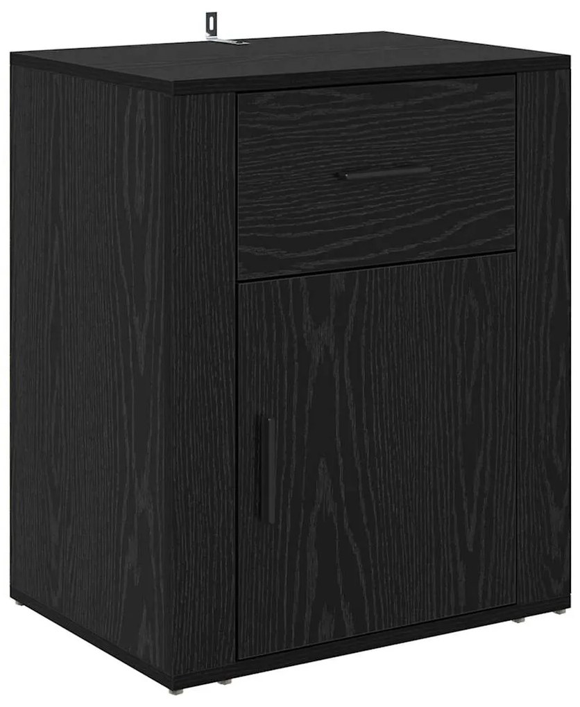 vidaXL Κομοδίνο Μαύρη Οξυά 35 x 50 x 60 εκ Επεξεργασμένο ξύλο