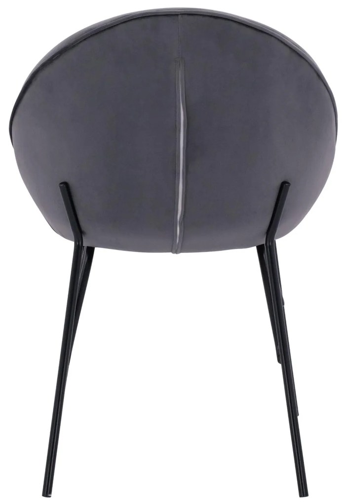 Καρέκλα KELSEY Βελούδο Γκρί με Μαύρα πόδια 59x63x84εκ. 59x63x84 εκ.
