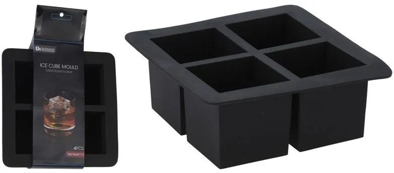Excellent Houseware Φόρμα Σιλικόνης Για Παγάκια 4 Θέσεις Κύβου Barware 101001240