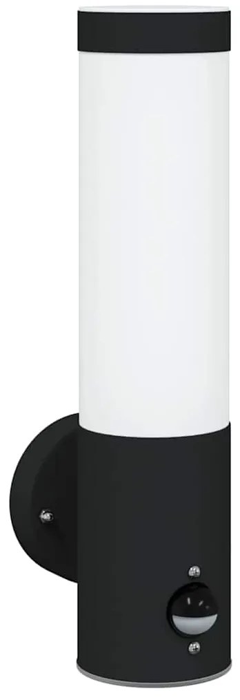 vidaXL Εξωτερικά Φωτιστικά Τοίχου 2 pcs Μαύρο 12 x 7.5 x 29 εκ